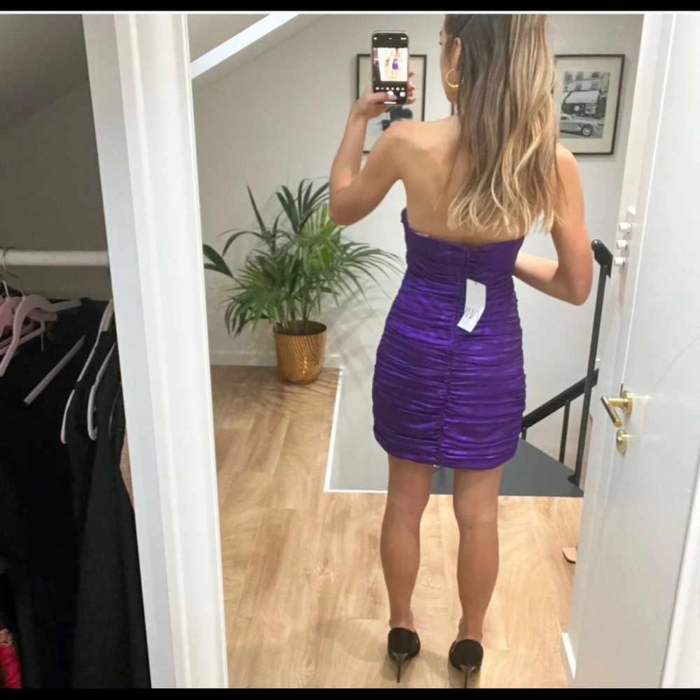 Zara Lilac Purple Sleeveless Mini Draped Dress 9361/308 Party Co… - Picture 4 of 4